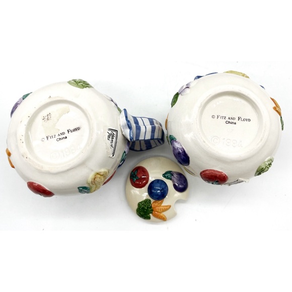 Vintage Fitz & Floyd Petite Vegs Creamer And Sugar Bowl 1994 - Picture 4 of 4